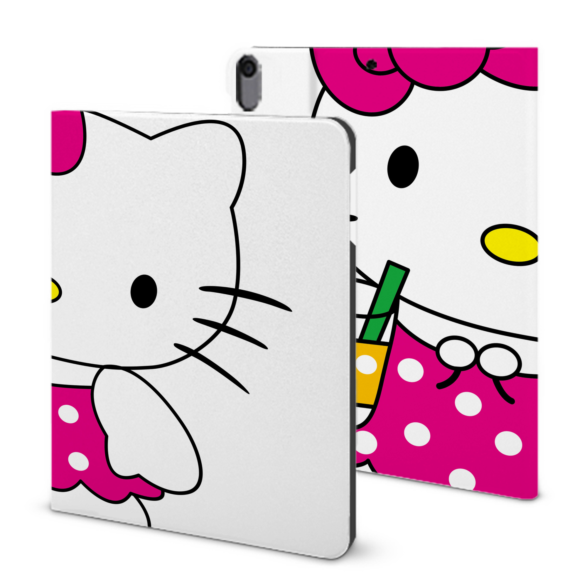 （画像用） Hello Kitty ハローキティ IPad ケース ブック型 PUレザー TPU 耐衝撃 軽量 薄型 ペン収納なし 全面保護 IPad 各モデル対応